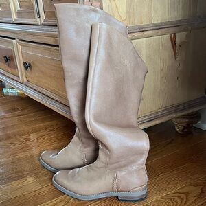 Franco Sarto Over the Knee Tan Boots